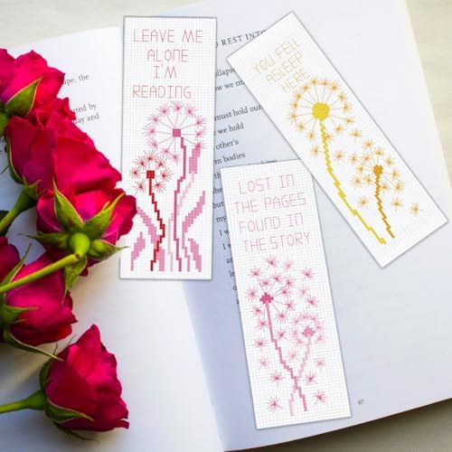 ORIGACH 6 Set Dandelion & Literary Quotes Cross Stitch Bookmark Kit - Image 6