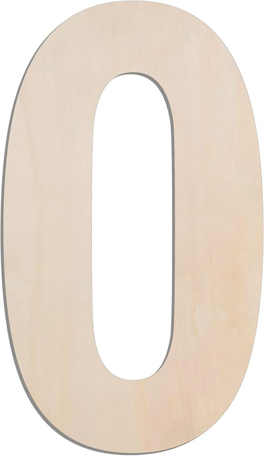 MGTECH 17 Inch Large Wooden Number 0, 1/4 in Thick Big Wood Number for Crafts and Wall Decor