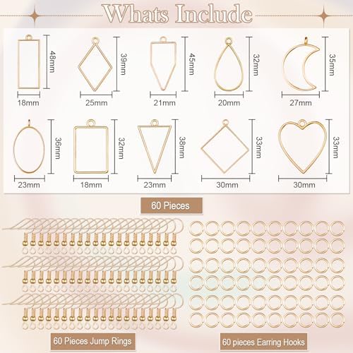 Inbagi 180 Pcs Open Bezels for Resin Jewelry - Image 2