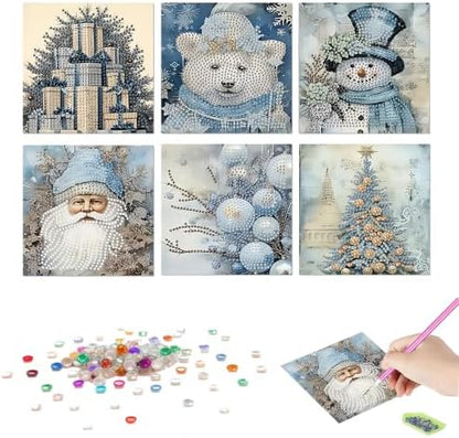 LSQFS Diamond Art Kits for Adults, 6Pcs Xmas Diamond Cards with Envelopes - Image 3