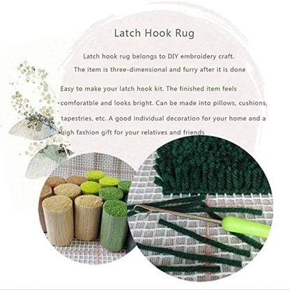 ZFFLYH Latch Hook Kits for Adults, DIY Latch Hook Rug Making Kit for Adults Kids Beginners, Making Cushion Needlework Home Decor Festival Gift 20X15inch,Flower - Image 4