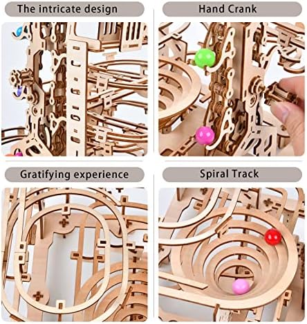 3D Wooden Puzzles Marble Run Chain Kit, Wood Creative Mechanical Puzzles Assembly Model Building Kits to Build for Adults & Kids, DIY Wooden Puzzle Hobbies Toys for Adults &Teens Gifts - Image 3