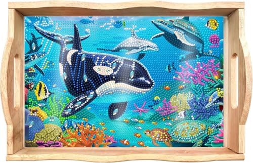 EWJRNSF Diamond Art Kits for Adults Wooden Serving Trays with Handles by EWJRNSFDiamondPainting