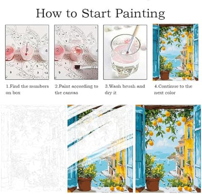 ZRIZQ Paint by Numbers Kit for Adults Beginner Landscape,Lemon Tree,16x20 - Image 5