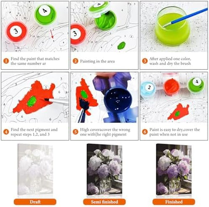 Fountor Flower Paint by Numbers Kit for Adults Beginner 16x20 Inch - Image 6