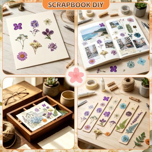 Dried Pressed Flowers for Resin Crafts, Real Dried Flowers and Leaves Kit for Resin Jewelry Molds, Candle & Soap Making, Scrapbooking DIY, Nail Art (Purple, Blue) - Image 4