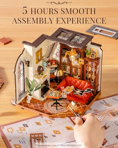 Rolife Living Room DIY Miniature House Kit with LED Light - Image 4