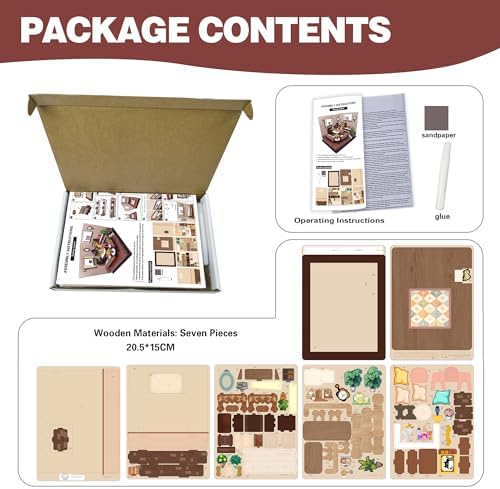 3D Wooden Puzzle for Adult DIY Cozy Living Room Model Kit - Image 5