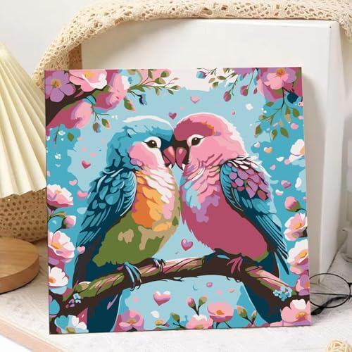 Bird Paint by Numbers with Frame, Bird Paint by Numbers for Adults 10x10 in - Image 2