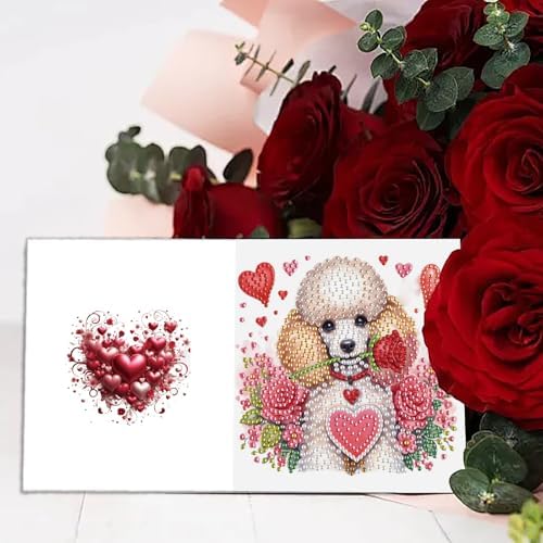 MaiYiYi 6 Packs DIY Rose Dog Diamond Painting Cards Kit - Image 5