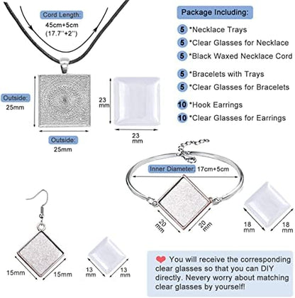 Pendant Trays Kit with Cabochon Glass - Image 2