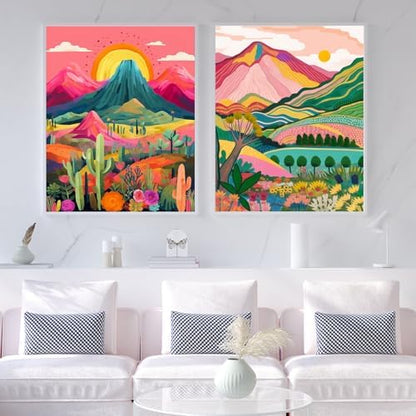 2 Pack Adult Paint by Number Kits on Canvas-Landscapes Paint by Number Adult,Paint by Numbers Kits for Adults With Gifts Box,DIY Landscapes Painting Kits for Gifts Home Wall Decor(16x20inch) - Image 2