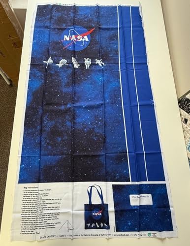 NASA Astronaut DIY Canvas Tote Bag Sewing Kit – Space-Themed Fabric Craft Project – Includes 24" x 43" Dark Blue Fabric Panel & Instructions – Create 16" x 15" Handmade Tote Bag - Image 5
