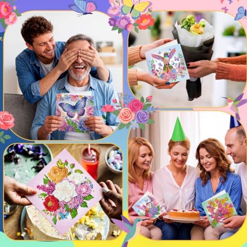 Saillong 24 Pack Butterfly Diamond Painting Greeting Card with Envelopes - Image 5