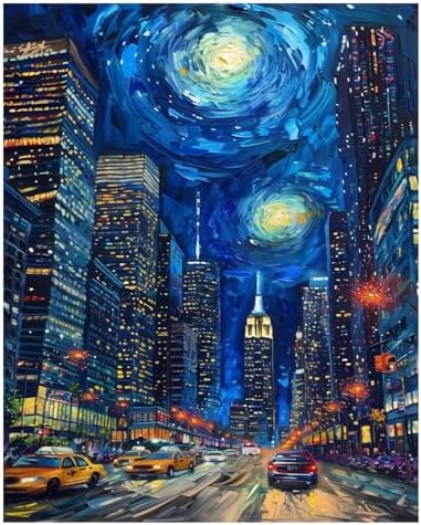 PHANTASYART City Paint by Numbers Kit for Adults 16x20inch by PHANTASYART