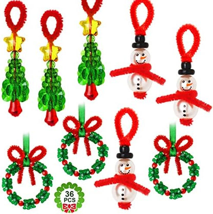 GYGOT Christmas Crafts,36 Sets Beaded Ornament Kit,Xmas Party Holiday Craft by RINOLY