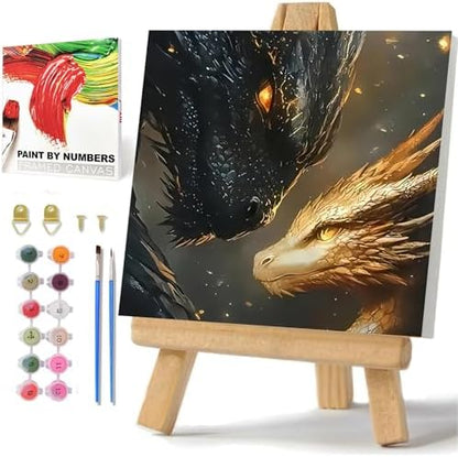 Dragon Paint by Numbers with Frame, Paint by Numbers Kit for Adults 10x10 by hkejoi