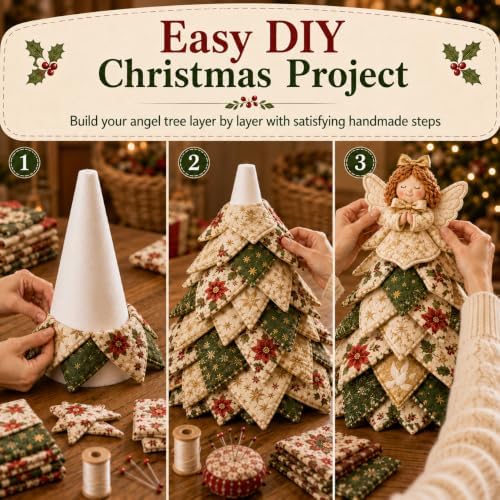 2026 New Christmas & Halloween DIY Quilted Fabric Tree Kit, 3D Layered Sewing Craft Set for Beginners, Christmas Tree Quilt Kit, Handmade Tabletop Holiday Decor, Gift for Craft Lover - Image 5