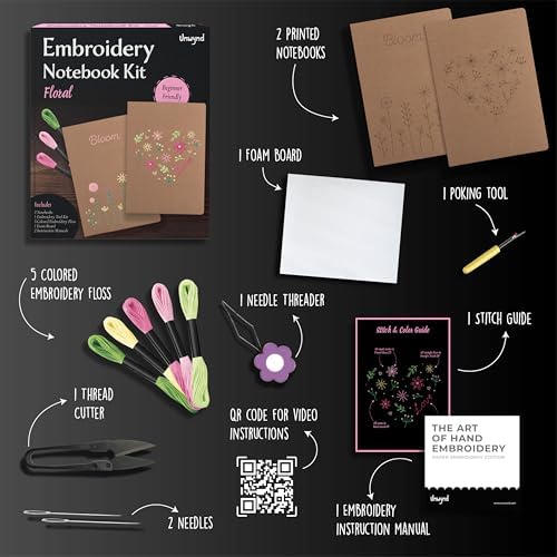 Unwynd Embroidery Kit Floral for Adults and Beginners, Cross stitch Crafts - Image 2