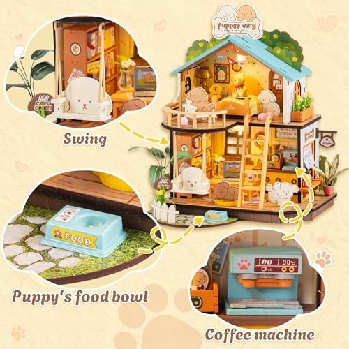 Rolife Puppy's Cozy Villa DIY Miniature Dog House for Pet Lovers Gifts - Image 5