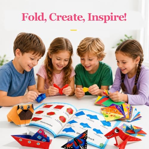 Origami Kit for Kids Ages 8-12, 100 Sheets Colored Origami Paper - Image 5