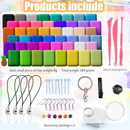 Adult Magic Foam DIY Molding Clay,Air Dry Clay Set 48 Colors Ultra Light Modeling Clay with 3 Tools 150 Accessories and 5 Display Balls Soft Non Sticky Safe DIY Craft for Sculpting Arts and GIF - Image 5