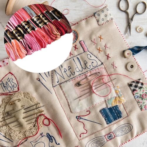 12 Skeins 105 Yards Embroidery Thread Variegated Cross Stitch Floss Bulk 6 Ply Polyester Yarn Colorful Red Friendship Bracelet String for Sewing Making Needlecraft Knitting Clothes Stitching - Image 6