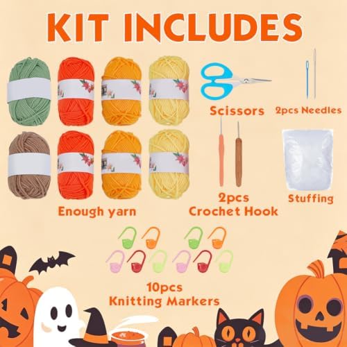 ORIGACH 3 Set Halloween Pumpkins Crochet Kit for Beginners - Image 2