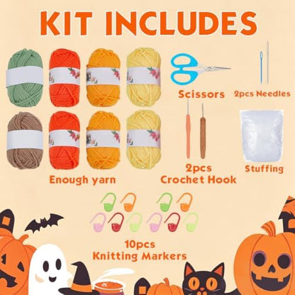 ORIGACH 3 Set Halloween Pumpkins Crochet Kit for Beginners - Image 2