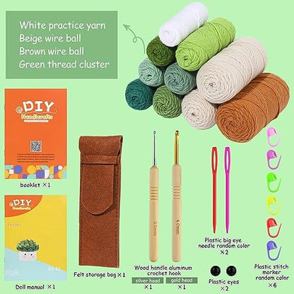Hssugi Crochet Kit for Beginners 6PCS Crochet Coasters in a Plant Pot - Image 5