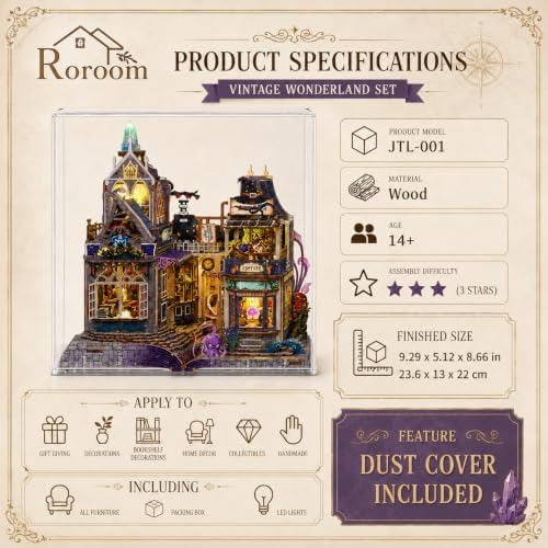 Roroom DIY Miniature House Kit, Mystic Wizard Alley Dollhouse Kit - Image 2