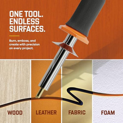 Craft Culture Wood Burning Tool Pen - Craft Burning Tools for Adults & Teens - Wood Burner Kit, Engraver, Carver, Pyrography, Woodburning - Includes 9 Premium Tips - Adjustable Temperature Control - Image 2