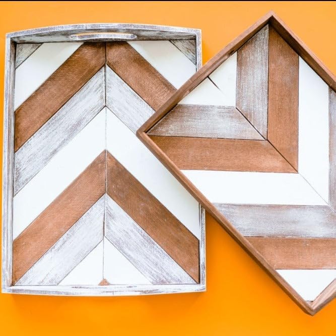 Adults & Crafts Chevron Wood Tray Kit by AdultsCrafts