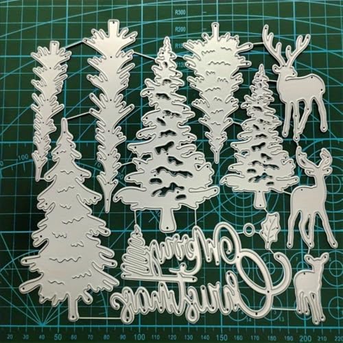 Scrapbooking Die-Cuts, Christmas Metal Cutting Dies for Card Making, Paper Craft Punch Template, Background Embossing Stencils, DIY Album Décor (Merry Christmas Trees and Deer-17.9x15.8cm) - Image 6