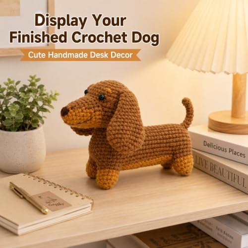 Nikolle Dachshund Crochet Kit for Beginners, Amigurumi Animal Craft Kit - Image 6