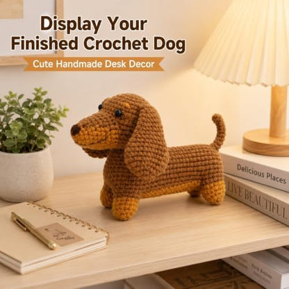 Nikolle Dachshund Crochet Kit for Beginners, Amigurumi Animal Craft Kit - Image 6