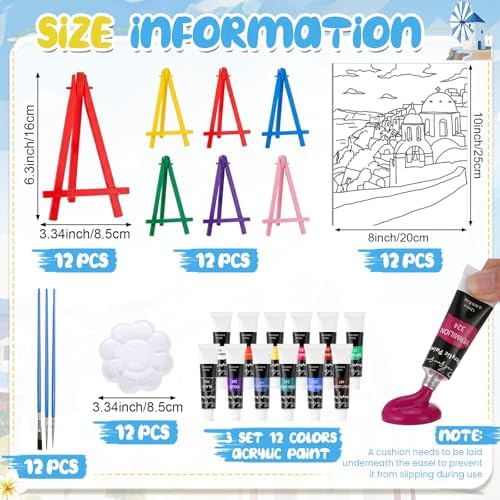 Sherr 108 Pcs Landmarks Sip and Paint Kit, Pre Drawn Canvas for Adults - Image 2