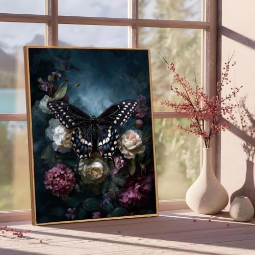Butterfly Paint by Numbers Kit for Adults Framed Canvas, Frameworkless - Image 2