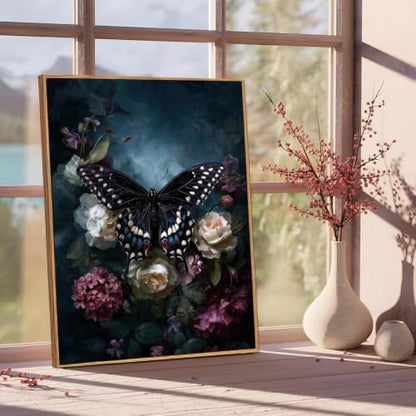 Butterfly Paint by Numbers Kit for Adults Framed Canvas, Frameworkless - Image 2