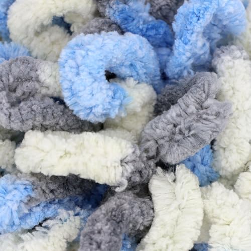 JubileeYarn Fun Finger Loops Yarn - Multicolor Grey Light Blue - 3 Skeins - Image 2