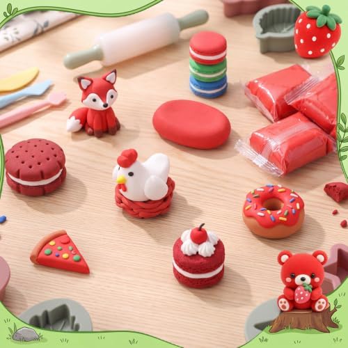 Air Dry Clay Bulk, Modeling Clay for Kids, 100 Pcs, Red - Image 4