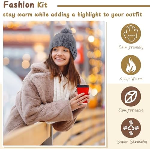 Maasechs Knitting Kits for Beginners Adults Complete Hat Knit Set with Yarn Bamboo Needles Starter Crochet Kit with Full Knitting Crochet Accessories for Women and Men(Gray) - Image 6