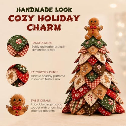 Daily Partner DIY Quilted Fabric Christmas Tree Kit, Arts and Crafts for Adults, (Gingerbread Man) - Image 4