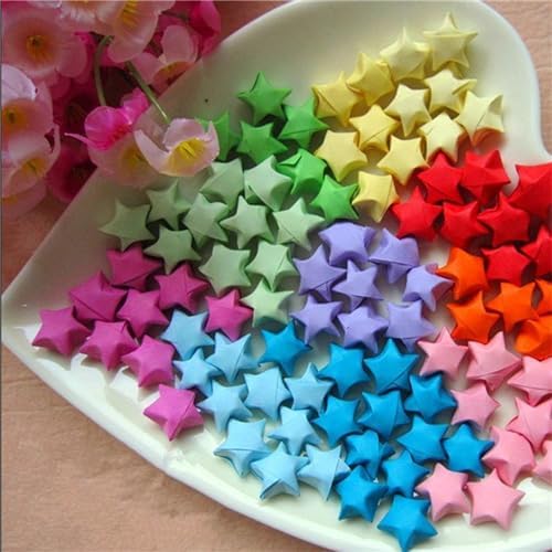 2160 Sheets Origami Star Paper 7 Assortment Color Strips Double Sided Lucky Star Decoration Folding Paper for DIY Hand Art Crafts, School Teaching Supplies (7color-2160 sheets) - Image 2