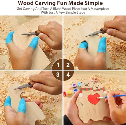 Wood Carving Kit for Beginners with Basswood Blocks & Whittling Knife - Image 5