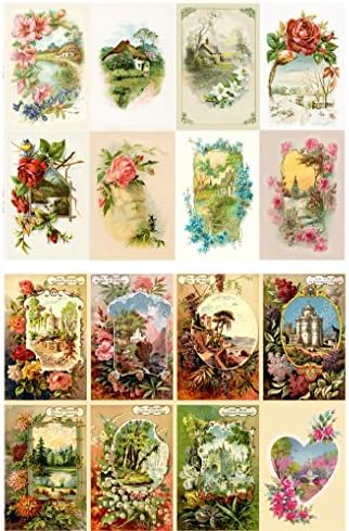 Decoupage Paper Pack (10sheets A4 / 8"x12") Spring Landscapes Garden Wildflowers FLONZ Vintage Ephemera by FLONZCRAFT