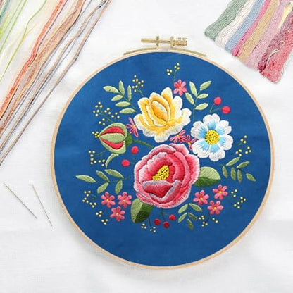 CREAWONDER Canvas Tote Bag Embroidery Kit with Pattern for Beginners, Arts and DIY Embroidery Crafts Kits for Adults, Include Instructions, Thimble, Embroidery Hoops, Color Threads and Tool - Image 3