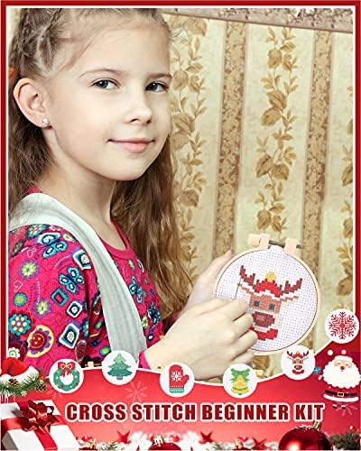 Pllieay Christmas Cross Stitch Beginner Kits for Kids 7-13 with Instruction - Image 6