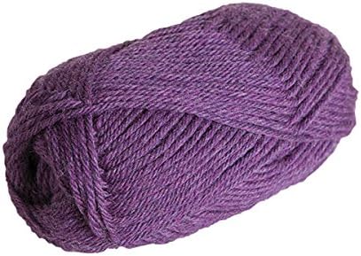 Knit Picks Wool of The Andes Yarn Pack - 10 Skeins of Purple 100% Wool Worsted Weight Yarn (Amethyst Heather)