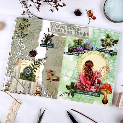 Diuhofart Scrapbooking Supplies Kit, Vintage Botanical Aesthetic Scrapbook Kit Collage Materials for Junk Journal Supplies, Scrap Booking, Journaling, Card Making (Green Forest) - Image 4